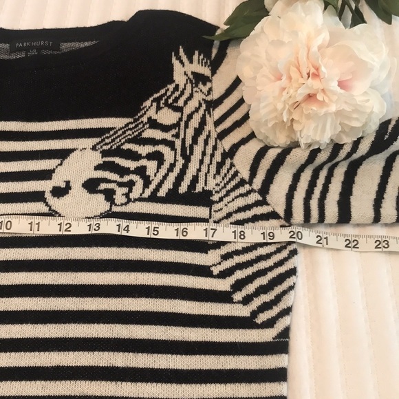 Parkhurst Angora Zebra Print Sweater Size L - Picture 9 of 11